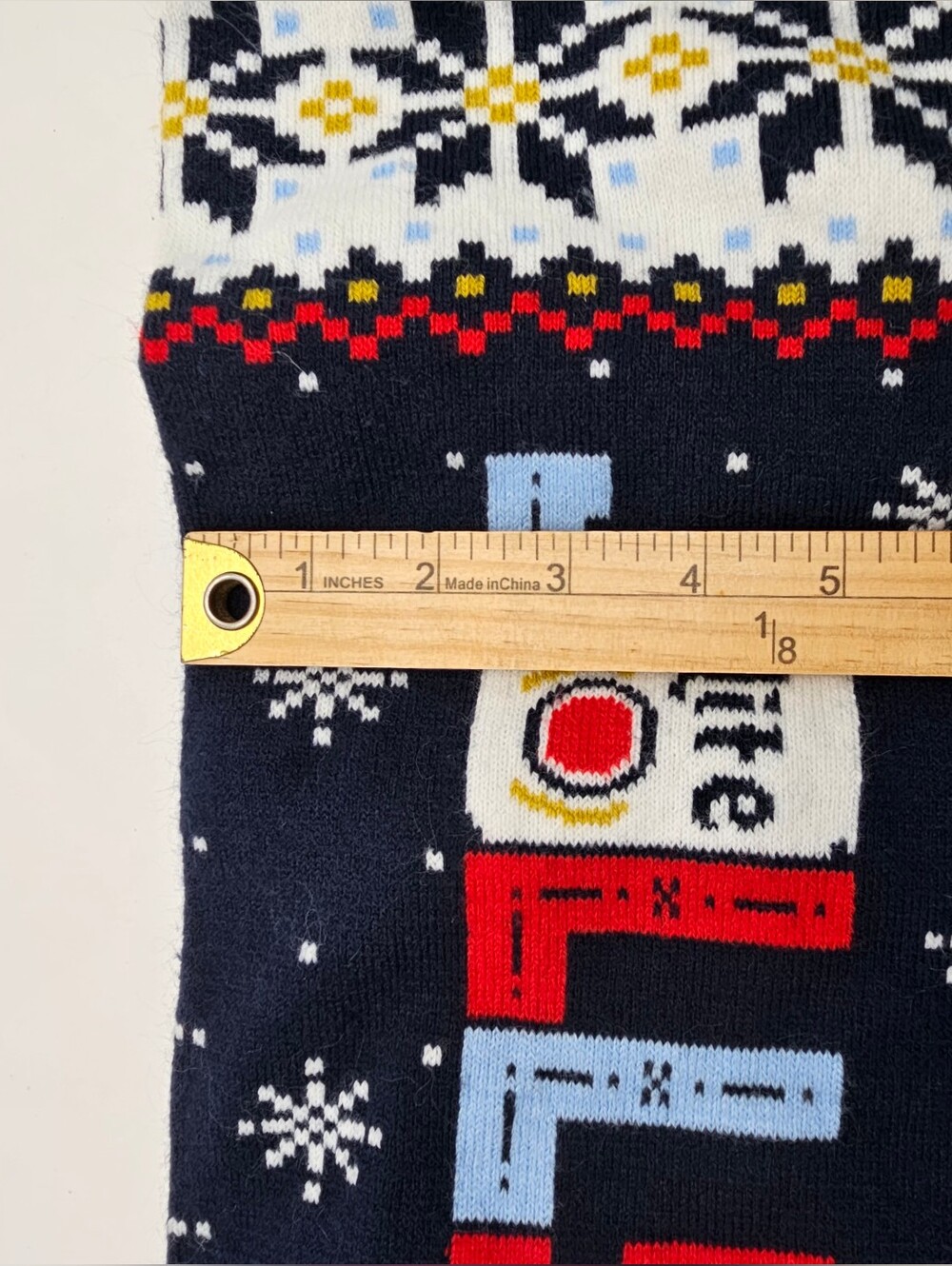 Mille Lite, Festive Navy and Red Holiday Scarf - Picture 7 of 7
